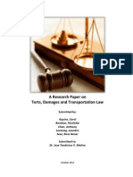 Research Study On Torts and Damages and Transportation 2012 - FINAL