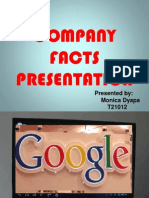Company Facts Presentation: Presented By: Monica Dyapa T21012