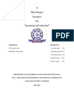 Mini Project Synopsis on "Incoming Call Indicator