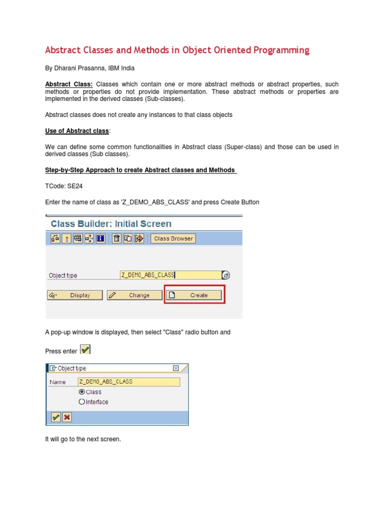 Abstract Classes and Methods in Object Oriented Programming | PDF ...