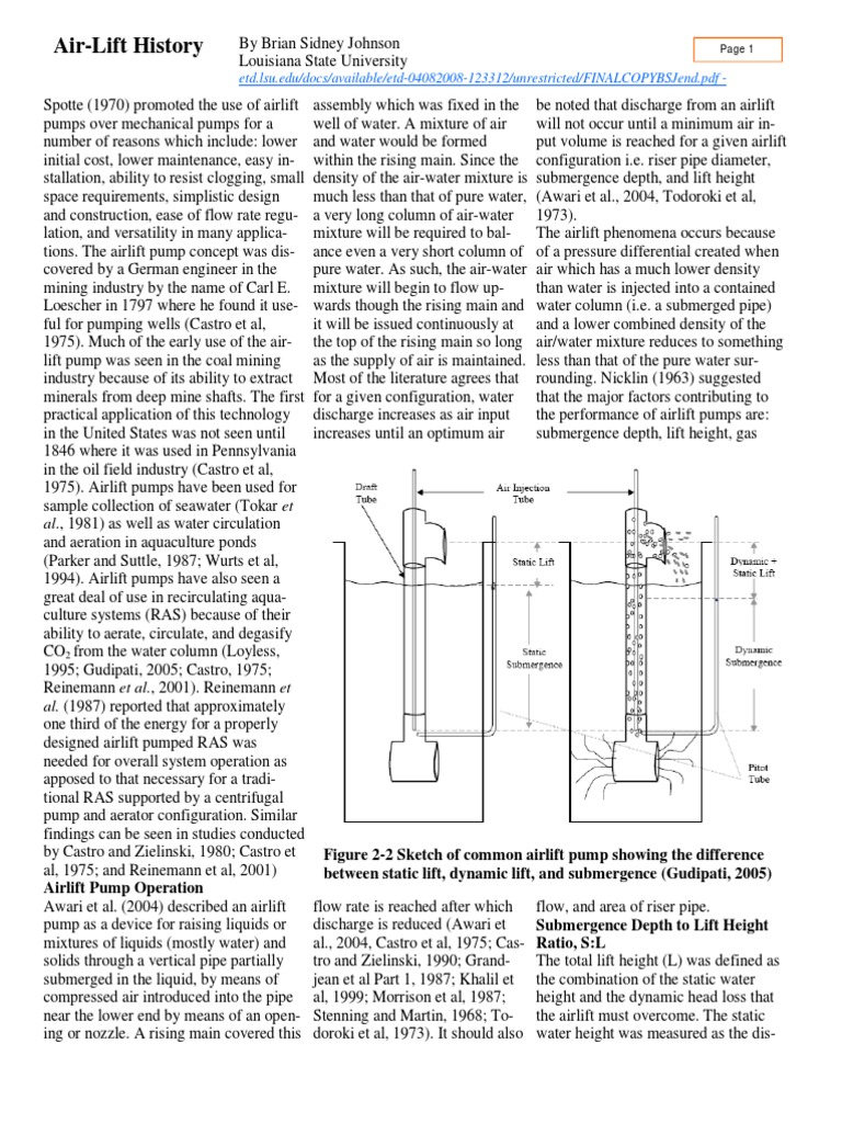 Airlift Pump Overview and History | PDF | Law | Science & Mathematics