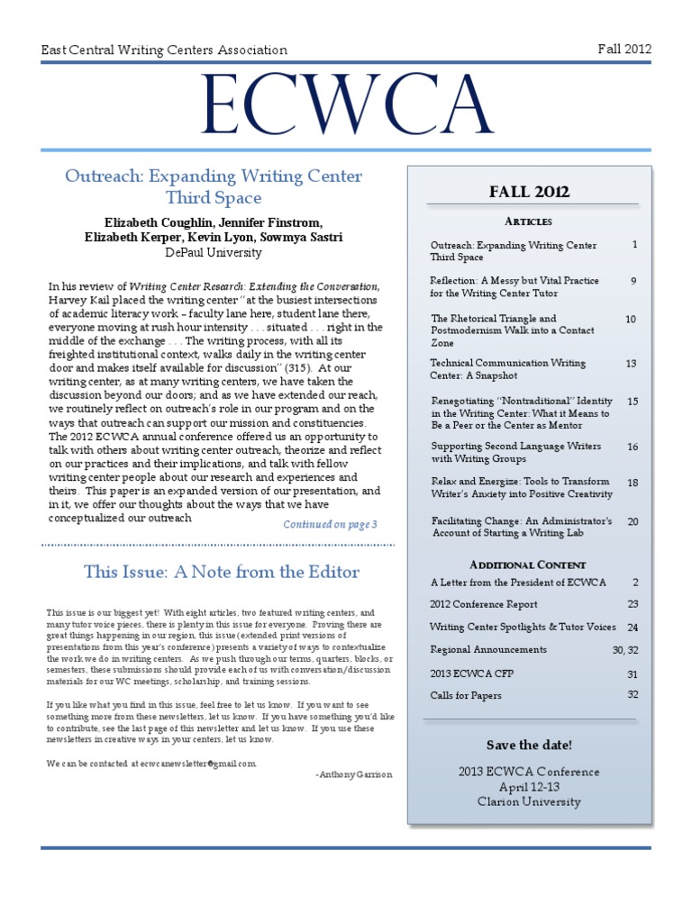 Ecwca Newsletter Fall 2012 | PDF