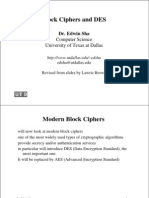 Block Ciphers and DES: Computer Science University of Texas at Dallas