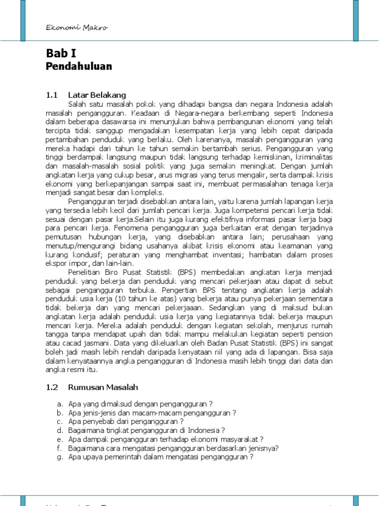 Makalah Pengangguran