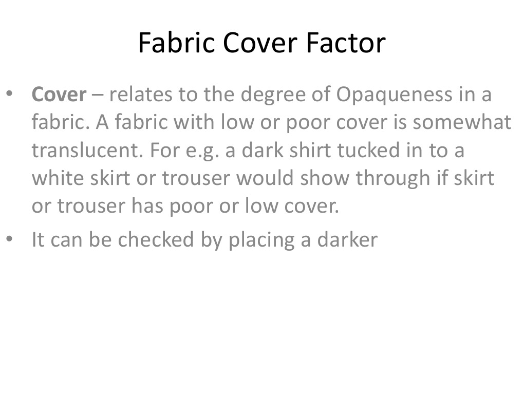 Understanding Fabric Cover Factor | PDF