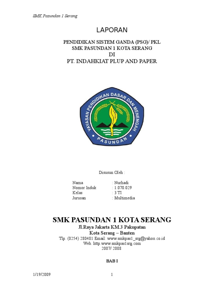 Contoh Laporan Pkl Farmasi Di Rumah Sakit Pdf Kumpulan Contoh Laporan