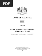 Bank Simpanan Nasional Berhad Act 1997 (Not Yet in Force) - Act 571