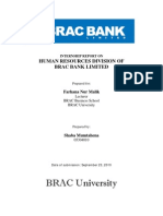 Intern Report On BRAC BANk Limited