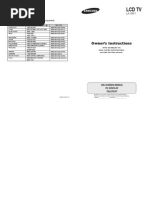 LCD TV: Owner's Instructions