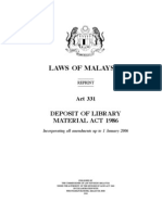 Deposit of Library Material Act 1986 - Act 331