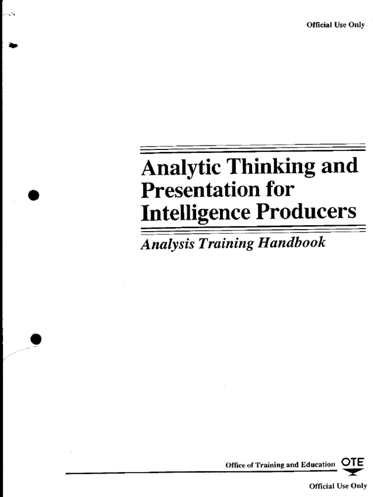 CIA Analysis Training Handbook | PDF