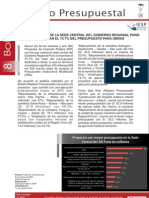 Altiplano Presupuestal: Nueve Proyectos de La Sede Central Del Gobierno Regional Puno Concentran El 75.7% Del Presupuesto para Obras