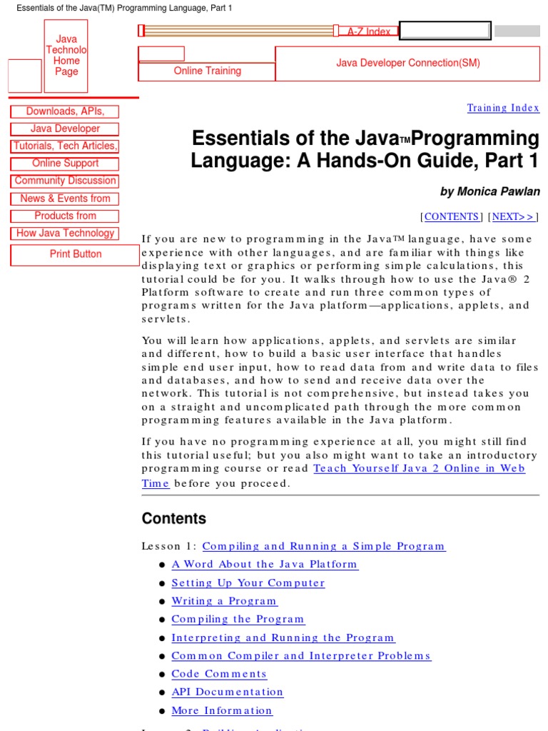 Essentials of The Java Programming Language - Part 1 | PDF