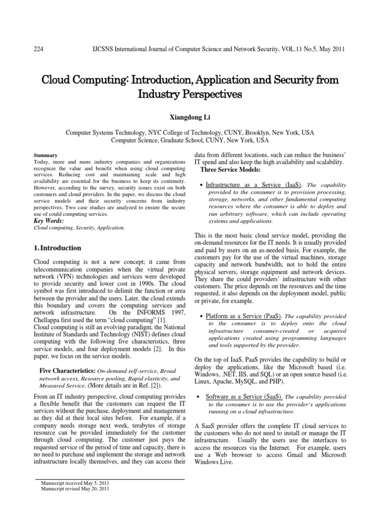 Cloud Computing Introduction Application Security Pdf Software