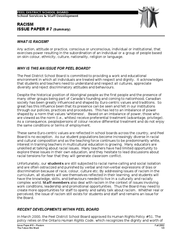 Racism in school argumentative essay picture