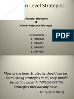 Function Level Strategies: Financial Strategies & Human Resource Strategies