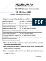 Pengumuman Pendaftaran Skripsi Oktober 2012