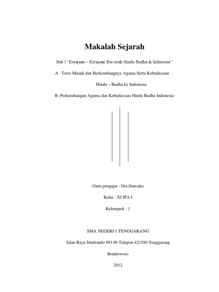 Makalah Sejarah Hindu Budha Di Indonesia  Seputar Sejarah