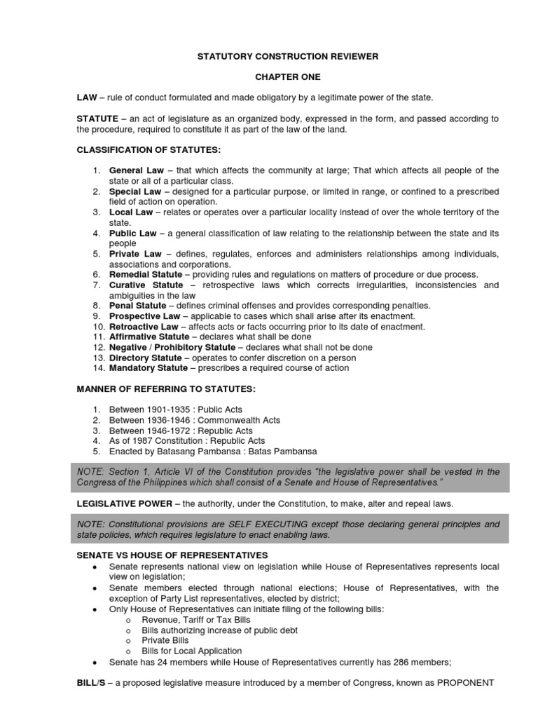 Statutory Construction Overview by Agpalo | PDF | Statutory ...