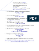 Projectile Motion Practice With Solutions