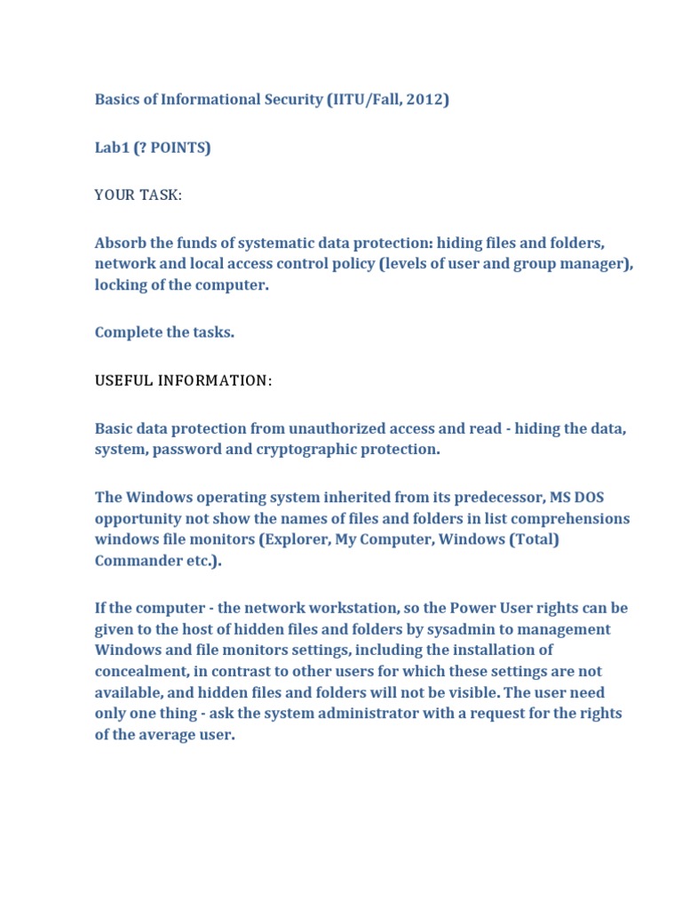 Data Protection Techniques in Windows | PDF | Microsoft Excel ...