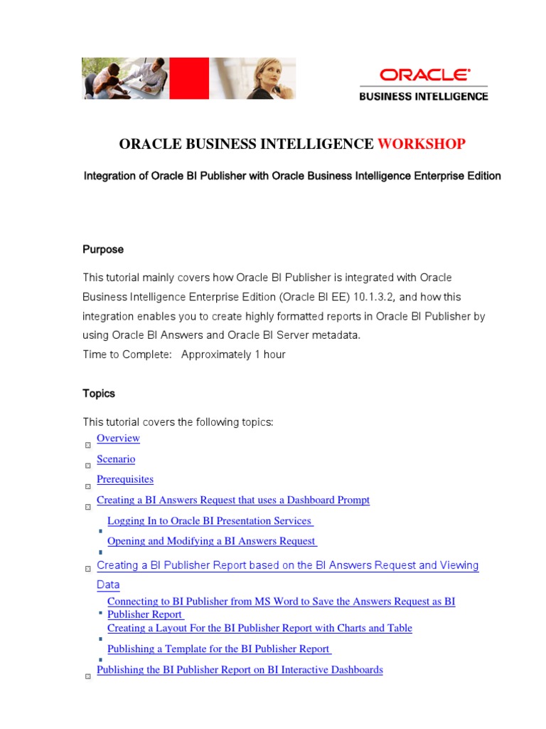 Oracle BI Publisher Integration Guide | PDF