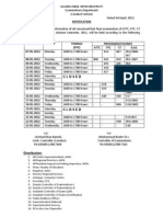 AIOU Exam Schedule 2012
