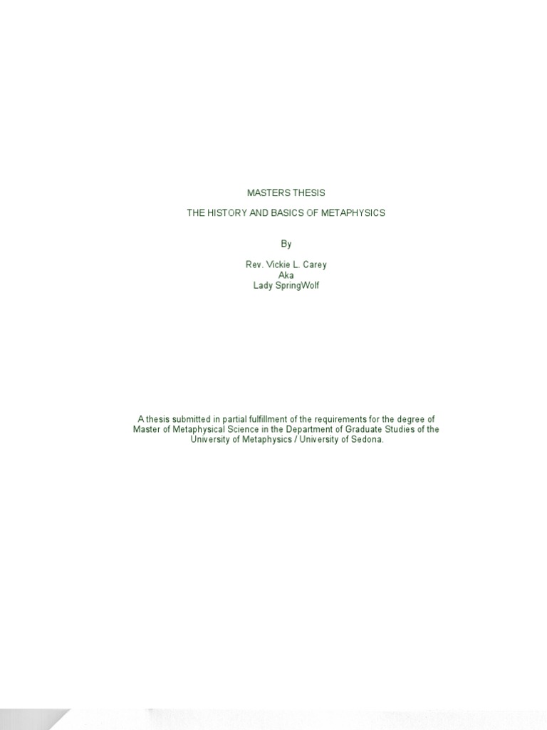 Masters thesis in history
