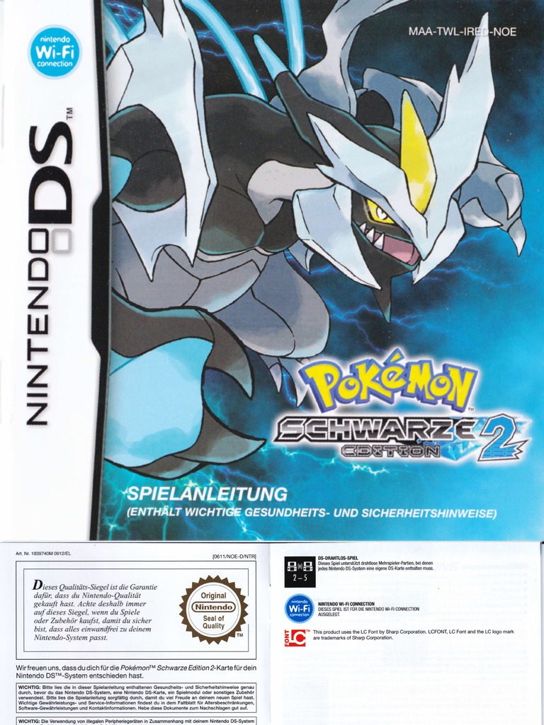 Spielanleitung zu Pokémon Schwarz 2