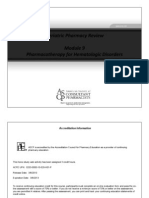 Module 9 - Pharmacotherapy for Hemotological Disorders