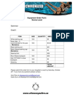 Equipment Order Form Novice