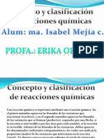 Concepto y Clasificacion de Reacciones Quimicas