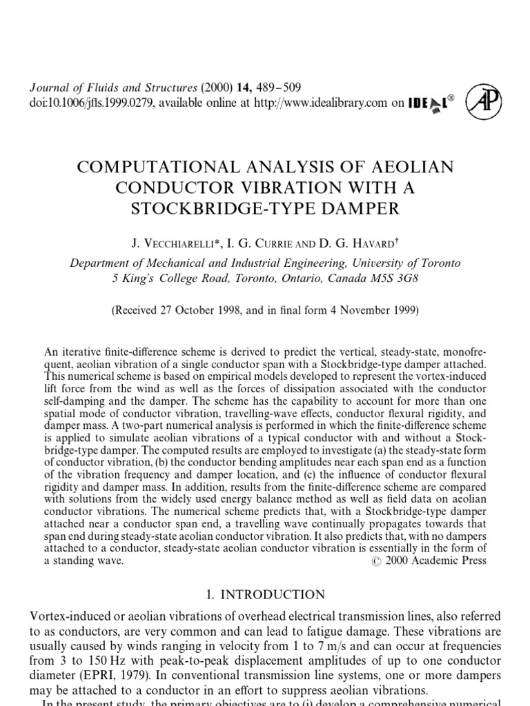 Aeolian Vibration Analysis with Dampers | PDF