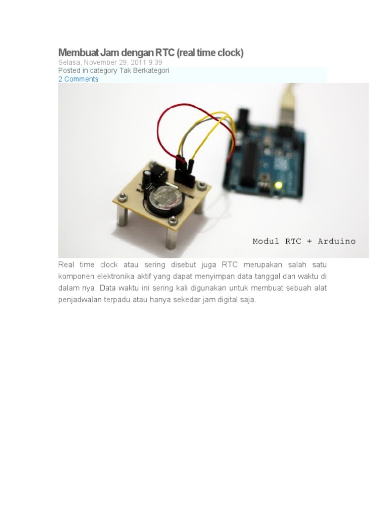 Komponen RTC dalam Jam Digital | PDF