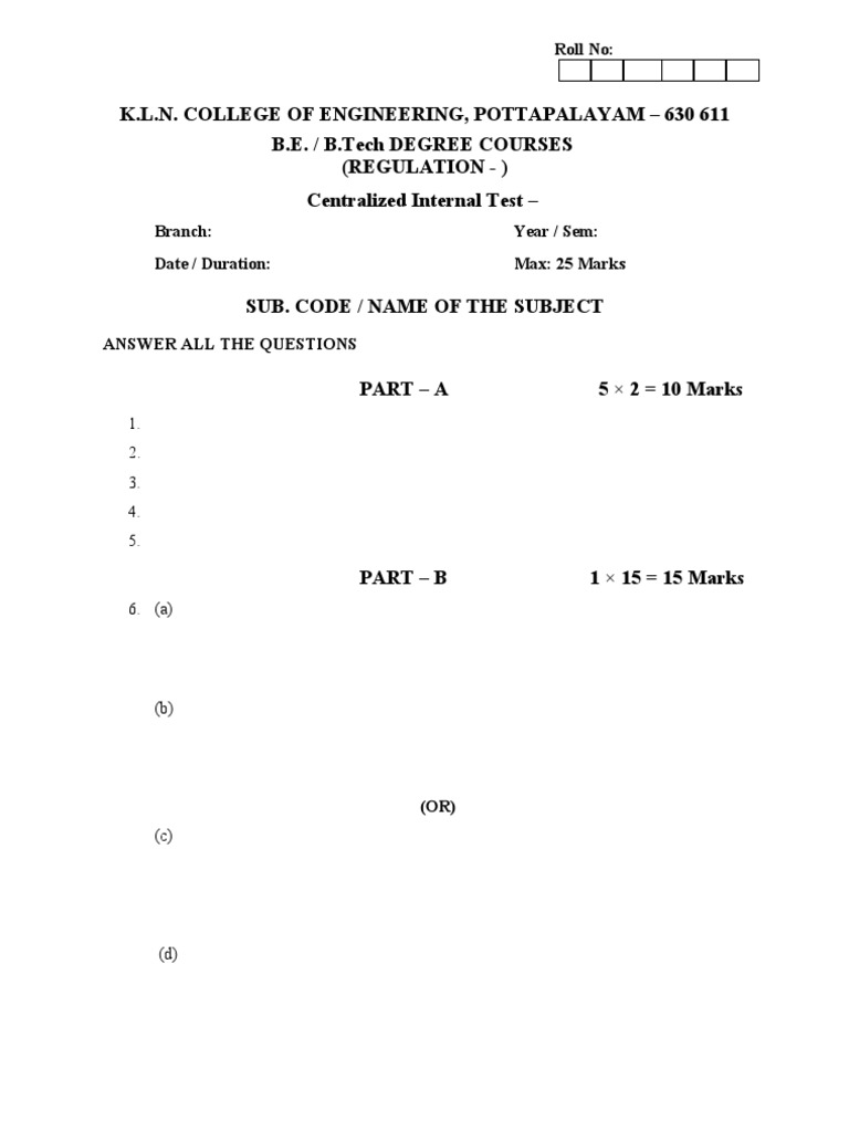 C It QP Template | PDF