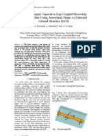 A New Compact Capacitive-Gap-Coupled Microstrip Bandpass Filter Using Arrowhead Shape As Defected Ground Structure (DGS)