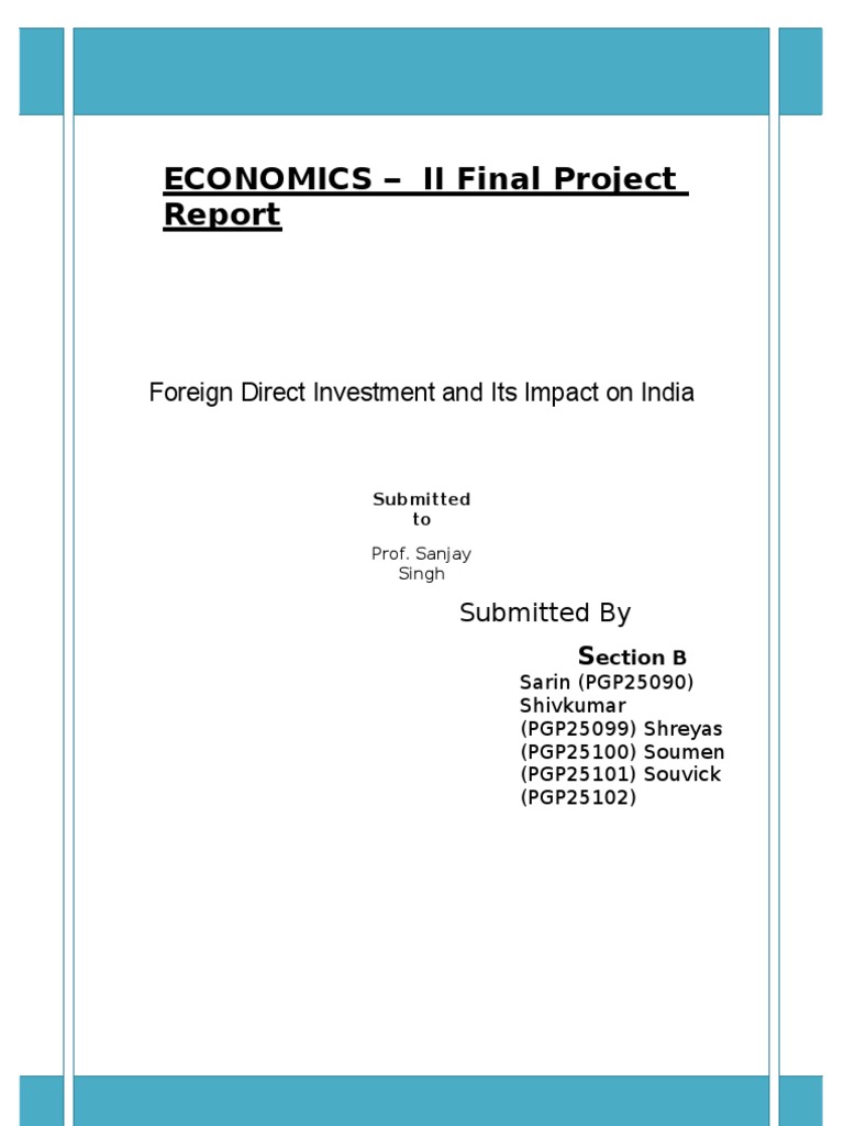 Impact of FDI on India's Economy | PDF | Foreign Direct Investment ...