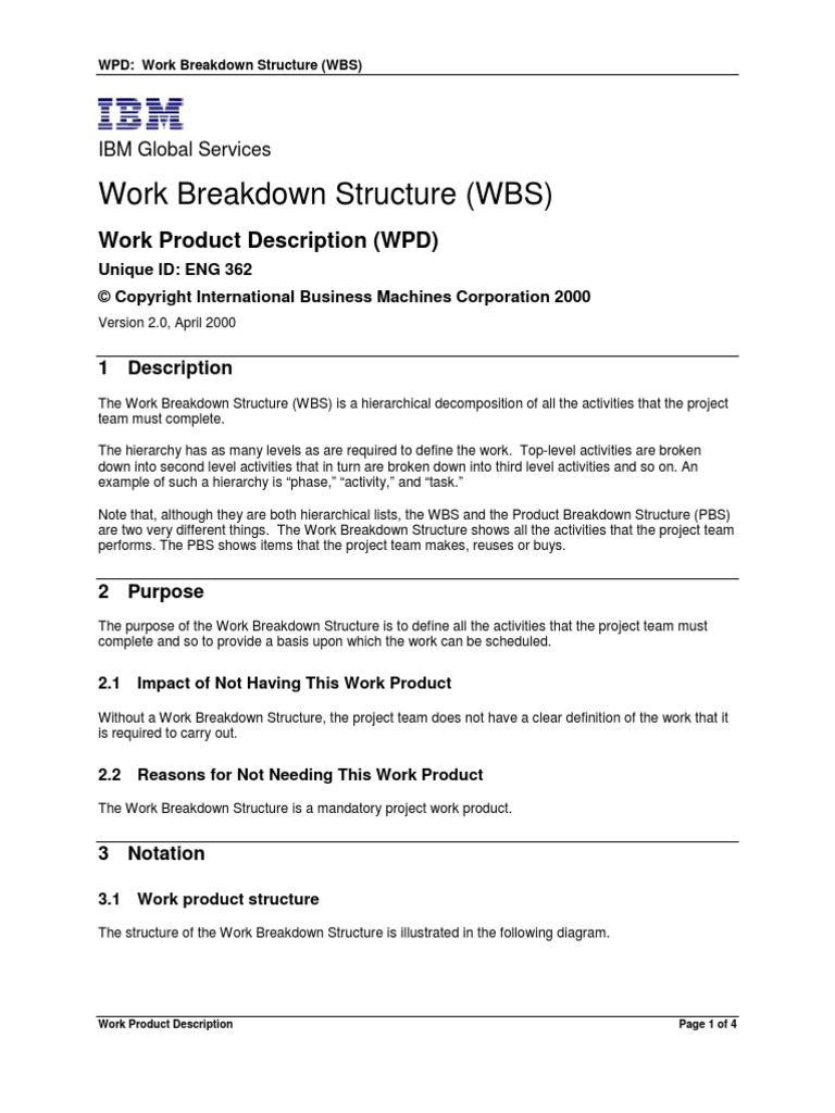 Work Breakdown Structure (WBS) | PDF | Accountability | Systems Science