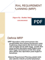 Material Requirement Planning MRP Pada Sistem Manufacturing