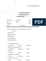 Soal Ulangan Bahasa Bali Kelas 1 Semester I SD