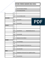 Calendrier Definitif Des Cross 2012-2013