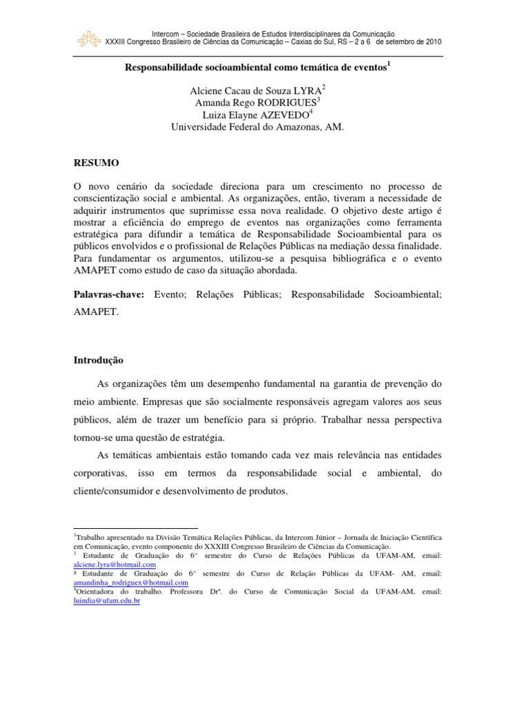 Artigo Intercom Nacional 2010 | PDF