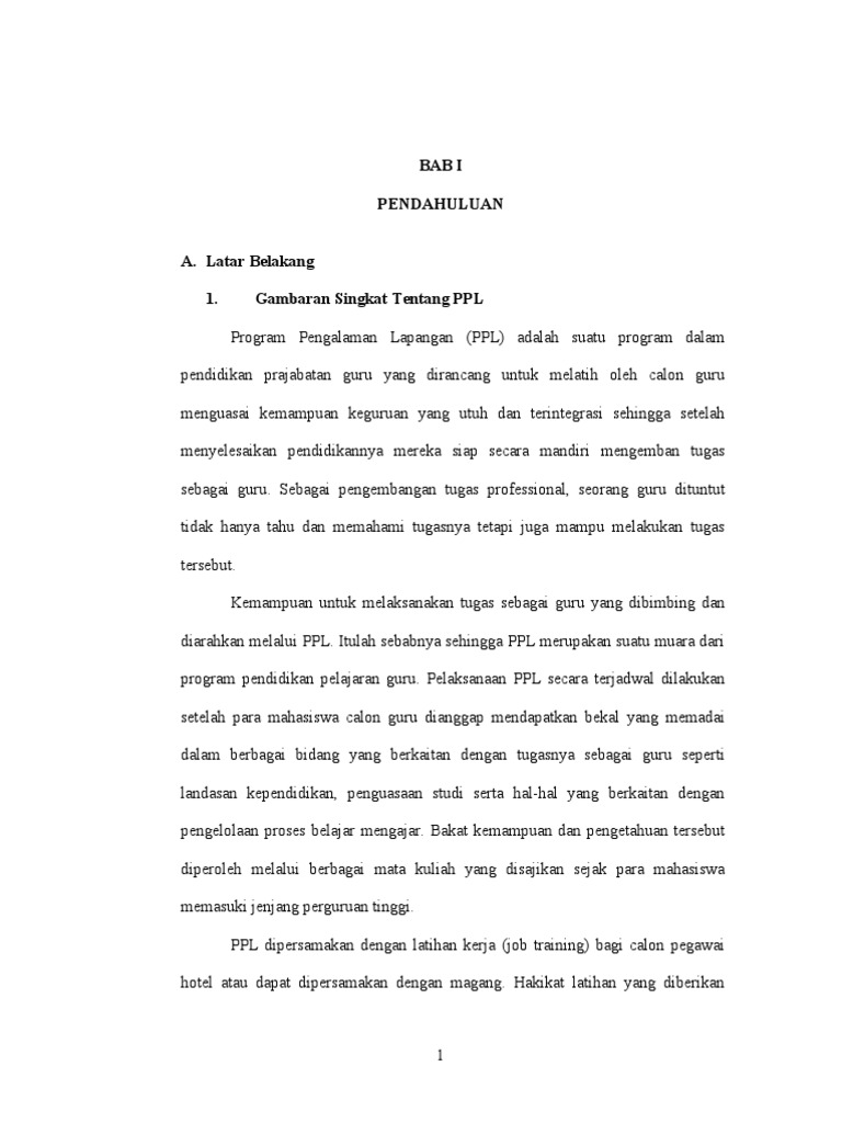 Download Contoh Laporan Ppl