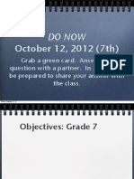 Do Now: October 12, 2012 (7th)