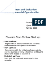 Assessment and Evaluation of Entrepreneurial Opportunities