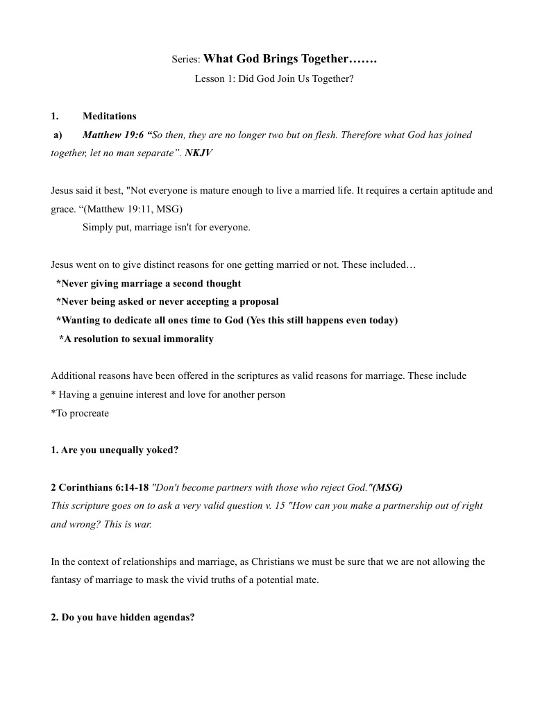 Understanding Godly Marriage Principles | PDF | First Epistle To The ...