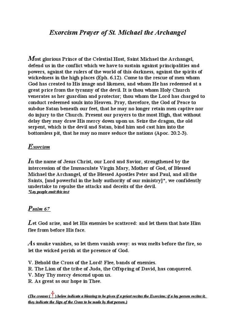 Exorcism Prayer of St. Michael the Archangel Michael (Archangel