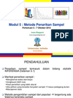 Pengantar Statistik Sosial Pertemuan5 Modul5 (20121007)