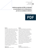 Fin de La Era Neoliberal en Bolivia?