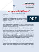 La danza de millones -  Análisis Presupuesto 2013